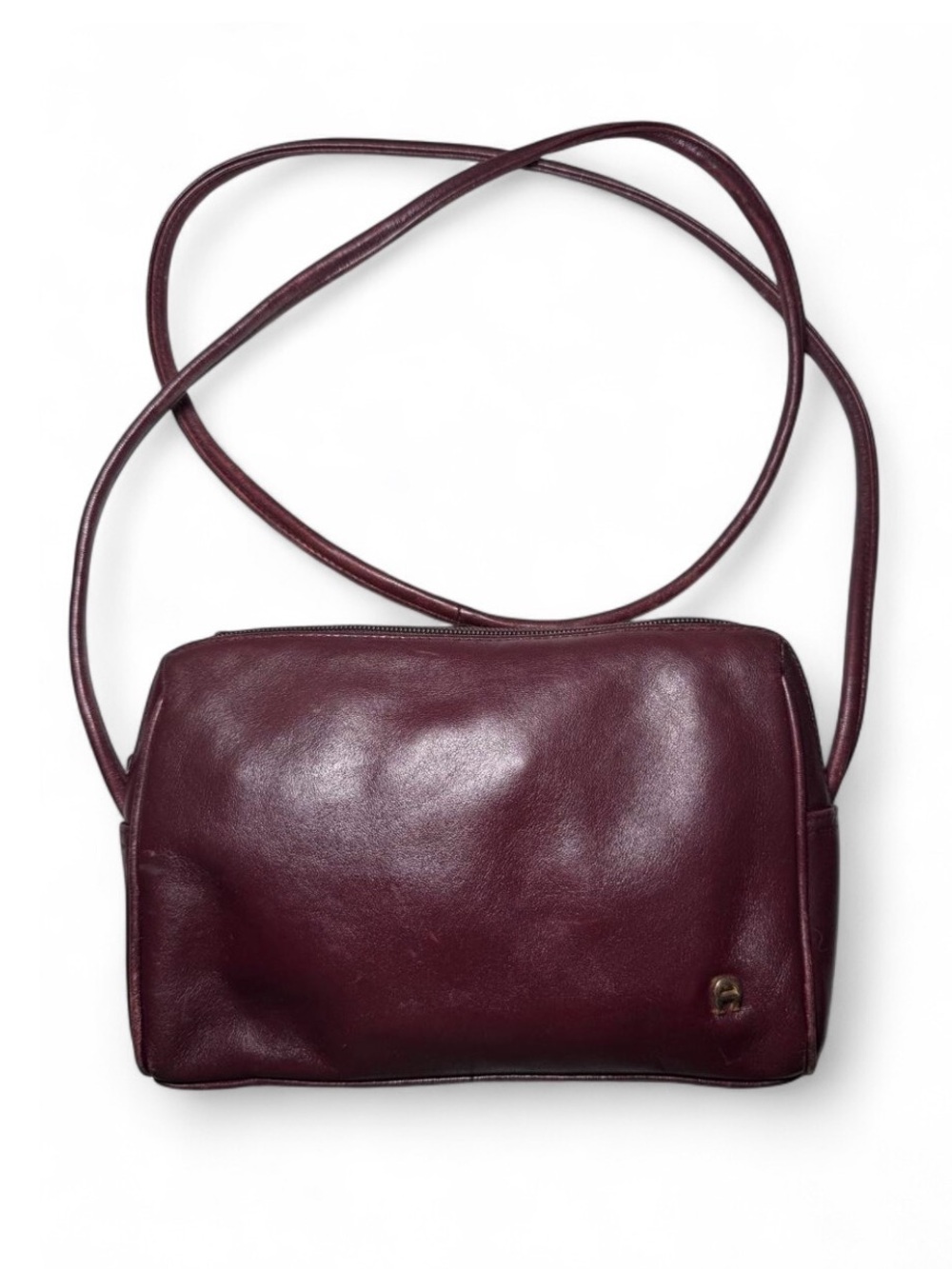 Etienne Aigner Burgundy Oxblood Leather Purse Red Crossbody Bag Genuine Cowhide